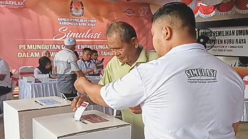 Gelar Simulasi Pemungutan dan Perhitungan Suara, KPU Kubu Raya Sebut Total Ada 1090 TPS