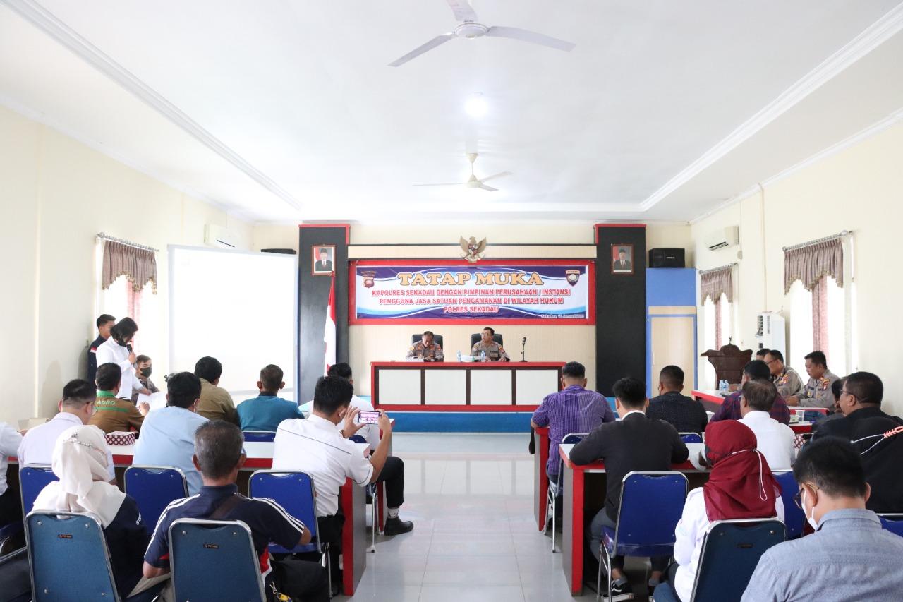 Kapolres Sekadau Gelar Tatap Muka dengan Pimpinan Perusahaan dan Instansi Pengguna Jasa Satpam