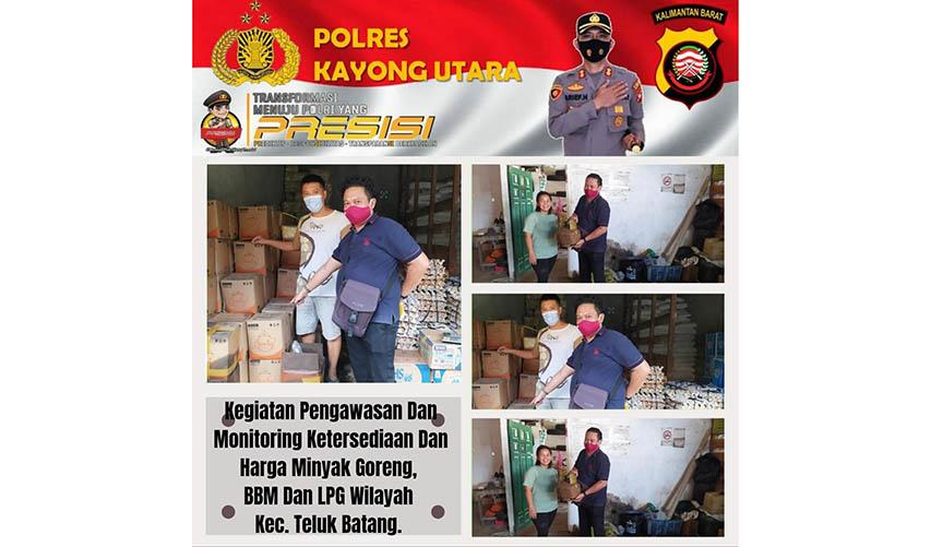 Personel Polsek Teluk Batang Lakukan Pengawasan Ketersedian & Harga Minyak Goreng, LPG dan BBM