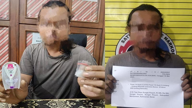 Miliki 2 Gram Sabu, Satu Tersangka Diringkus Satnarkoba Polres Mempawah di Jalan Raya Sungai Pinyuh