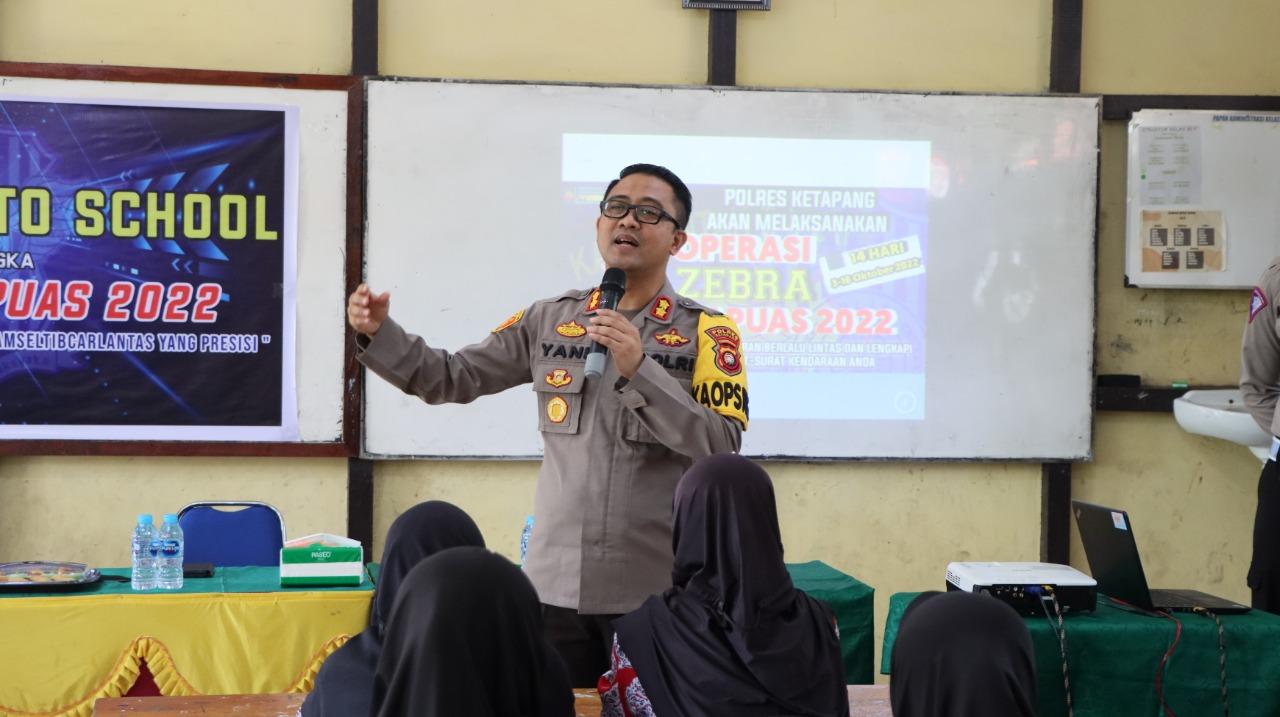 Ops Zebra Kapuas 2022, Sat Lantas Polres Ketapang Laksanakan Police Goes To School