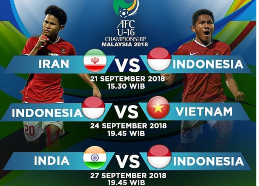 Setelah Menang Dari Iran, Ini Jadwal Timnas U-16 Selanjutnya dan Tim Lain di Piala Asia U-16 2018