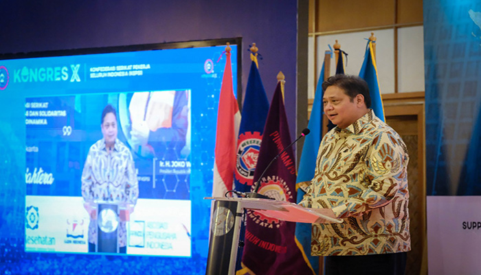 Rakernas KSPSI, Menko Airlangga Minta Pengusaha Bayar THR untuk Pekerja