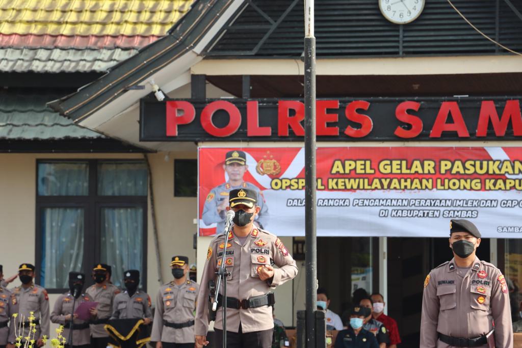 Kapolres Laba Meliala Pimpin Apel Gelar Pasukan Operasi Liong Kapuas Jelang Imlek & Cap Go Meh 2022