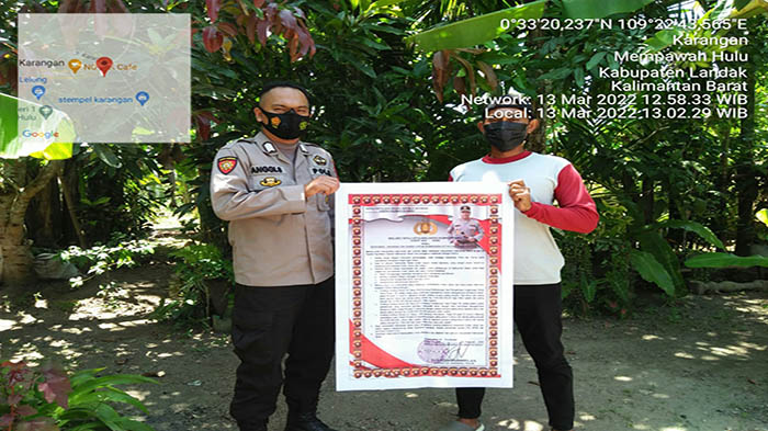 Memasuki Musim Kemarau, Personel Polsek Mempawah Hulu Gencarkan Sosialisasikan Maklumat Kapolda