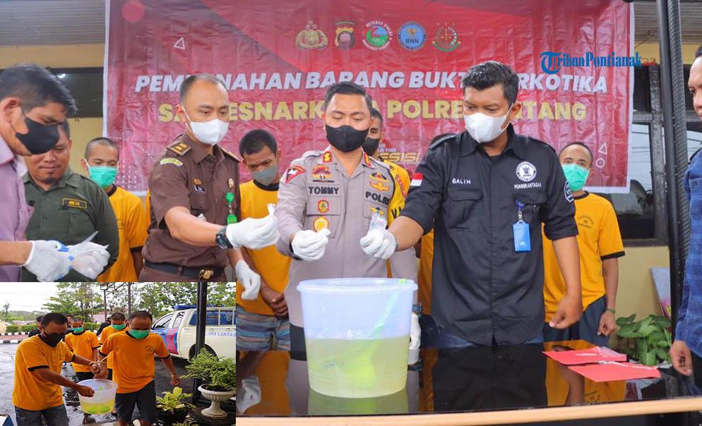 Polres Sintang Musnakan 1,7 Ons Sabu, Berikut Jumlah Tersangka yang Diamankan