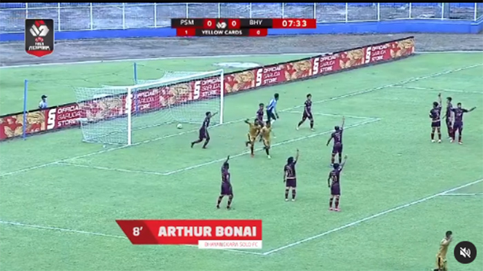 UPDATE HASIL PSM vs Bhayangkara FC - Baru 8 Menit, Arthur Bonai Bobol Gawang Juku Eja, Skor 0-1