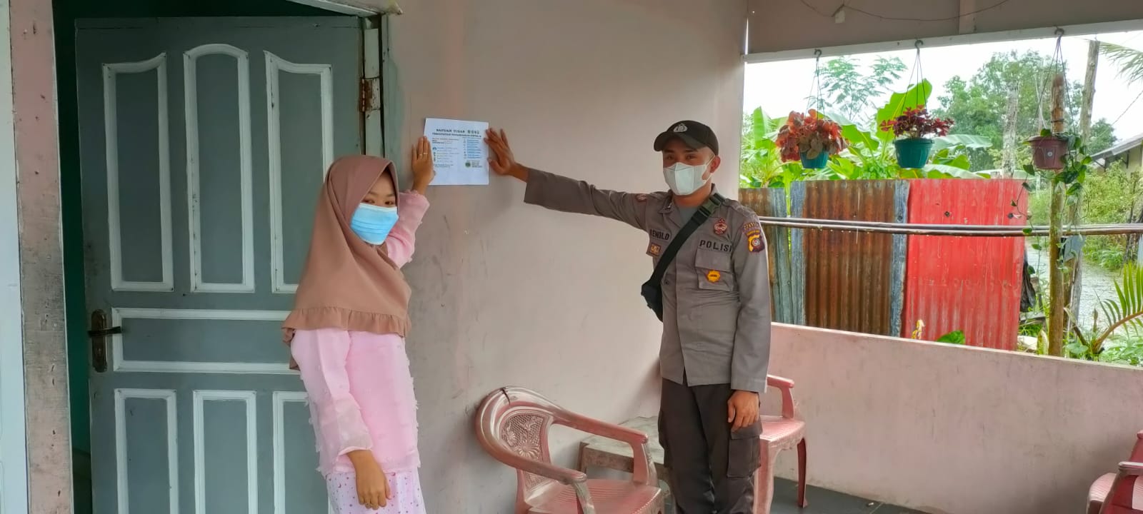 Bhabinkamtibmas Kartiasa Imbau Masyarakat yang Isolasi Mandiri Tak Menerima Tamu