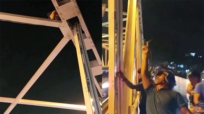 BREAKING NEWS - Heboh Seorang Pria Hendak Bunuh Diri Lompat dari Jembatan Kapuas 1 Pontianak