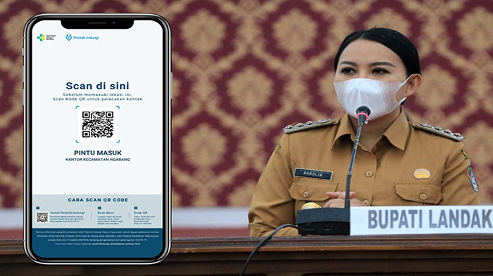 Pemda Landak Berlakukan Scan PeduliLindungi di Kantor Pemerintahan