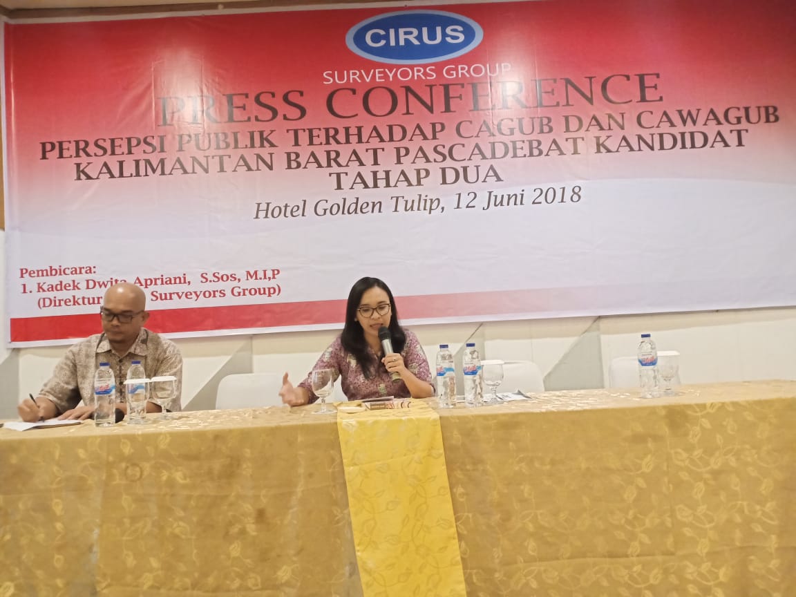 Hasil Survey Cirus! Elektibilitas Karolin-Gidot Unggul Pasca Debat Kedua