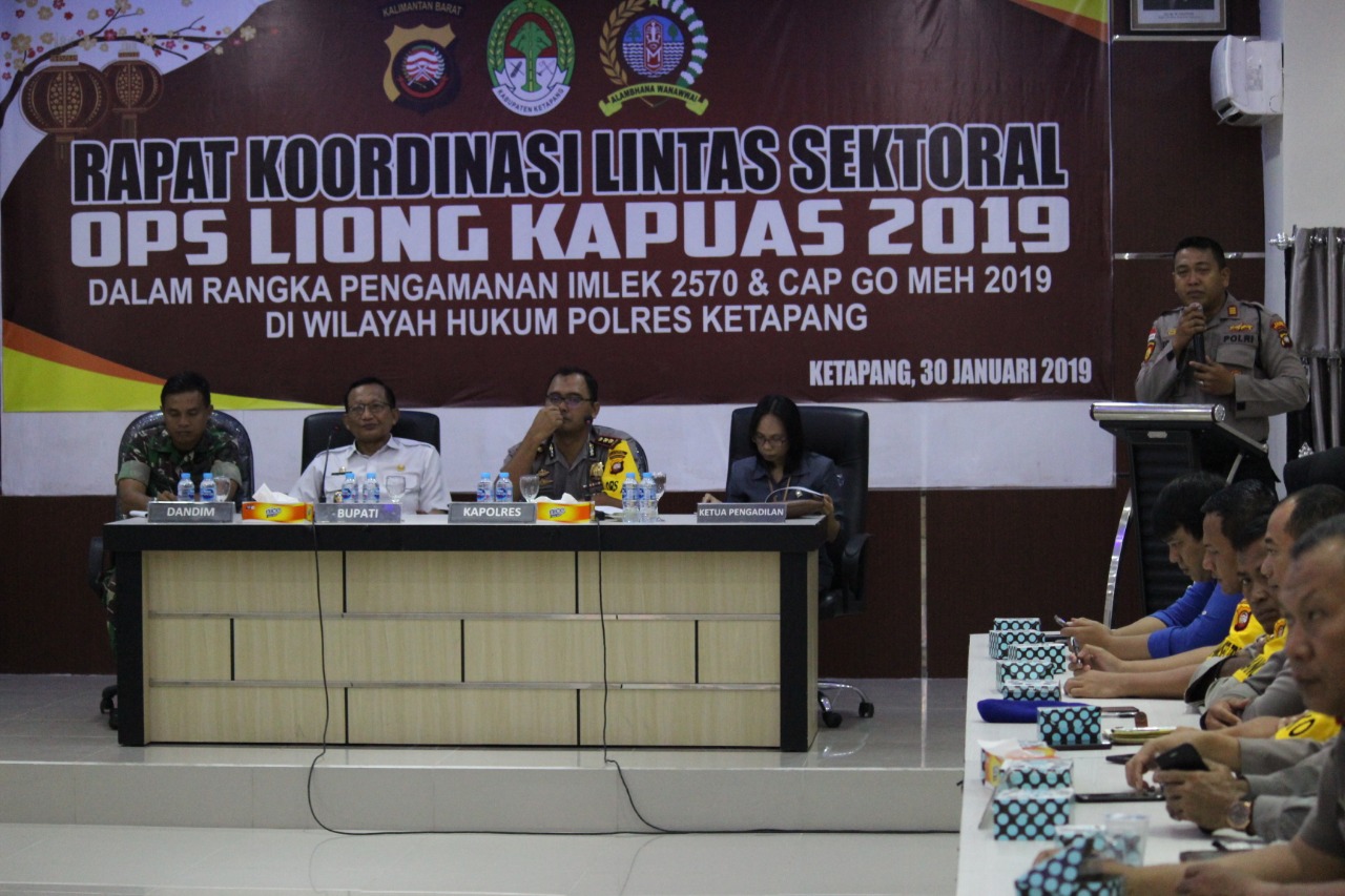 Pengamanan Imlek dan Cap Go Meh, Polres Rapat Koordinasi Lintas Sektoral Ops Liong 2019