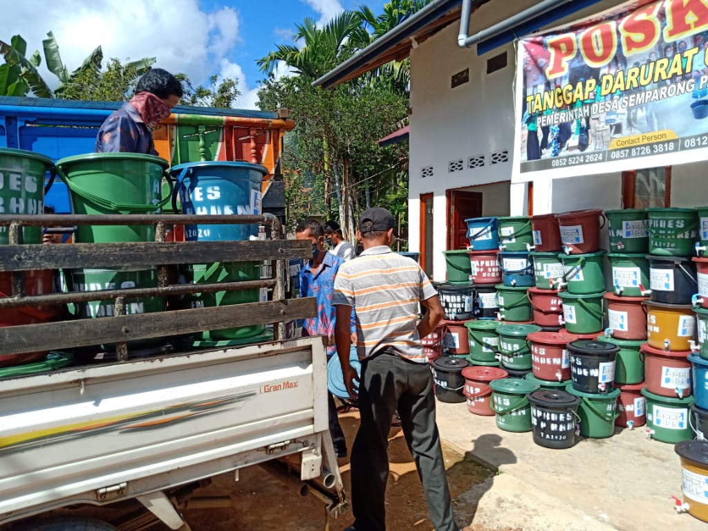 Putus Mata Rantai Penyebaran Covid-19, Desa Semparong Parit Raden Bangun 450 Tempat Cuci Tangan