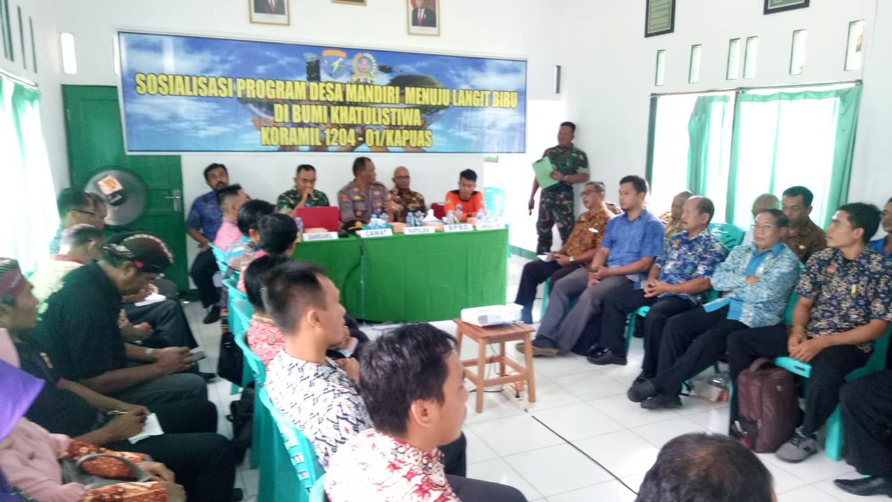 Koramil Kapuas Gelar Sosialisasi Program Desa Mandiri Menuju Langit Biru di Bumi Khatulistiwa