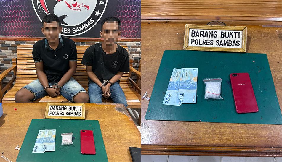 Sat Resnarkoba Polres Sambas Tangkap 2 Orang Diduga Pengedar Narkotika, Ini Orang & Barang Buktinya