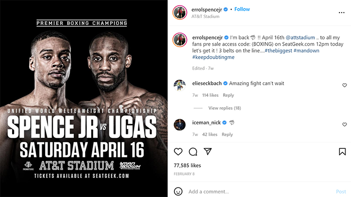 TINJU DUNIA - Tale of the Tape Errol Spence vs Yordenis Ugas Live World Boxing Minggu 17 April 2022