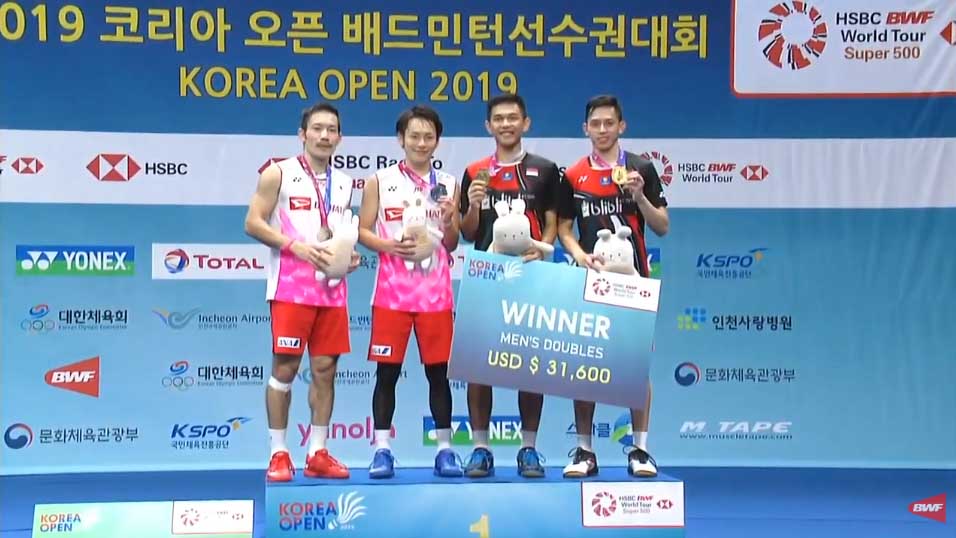 Fajar Alfian/Muhammad Rian Ardianto Juara Korea Open 2019 Setelah Kalahkan Kamura/Sonoda di Final