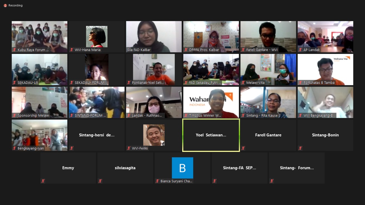 WVI Gandeng Forum Anak Kalbar Sukseskan Survei Suara Anak pada Masa Pandemi Covid-19