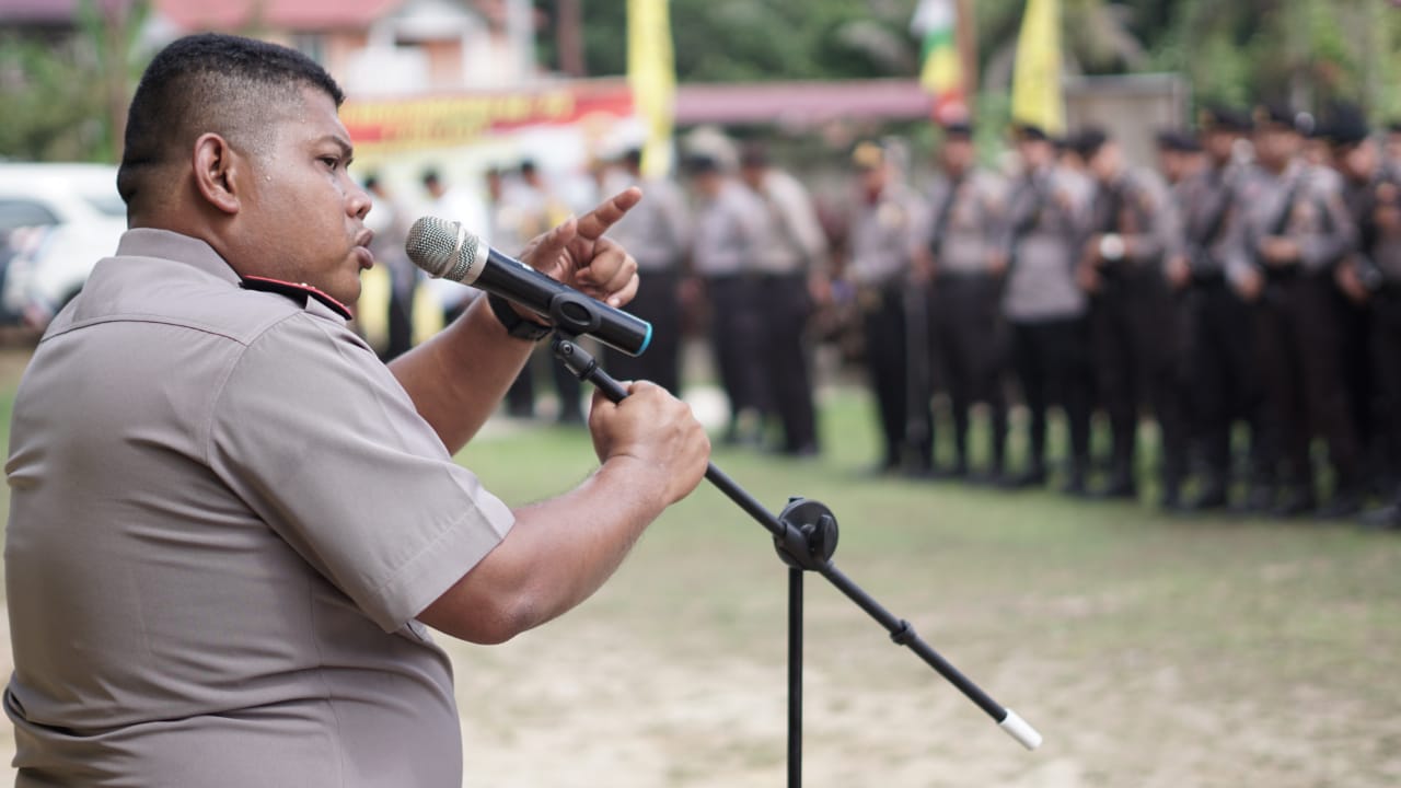 Waka Polres Landak Pimpin Gladi Bersih Persiapan Upacara HUT Bhayangkara ke 73