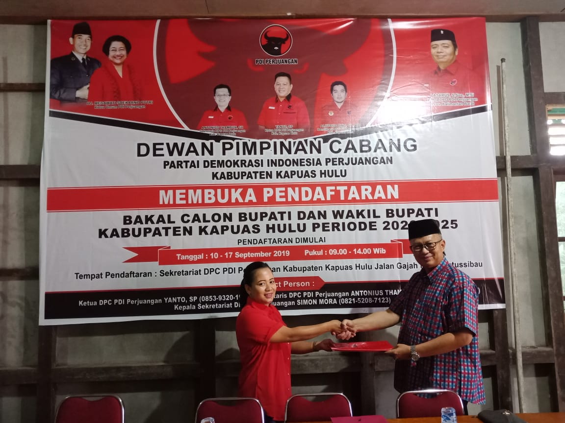 H Baiduri Daftar Calon Bupati ke DPD PDIP Kapuas Hulu