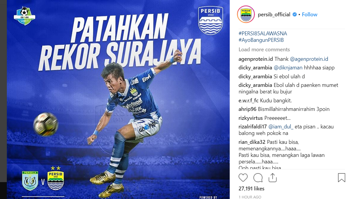 H2H Persela Lamongan Vs Persib: Prediksi, Statistik dan Line Up Starting XI Liga 1 Indonesia 2018