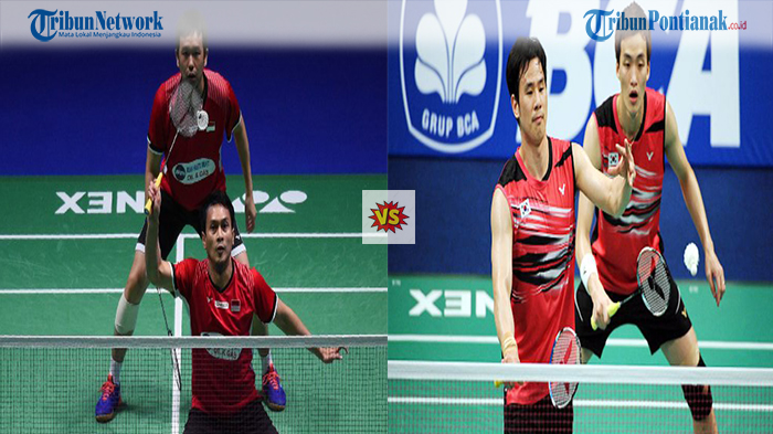 Hasil Mohammad Ahsan/Hendra vs Ko Sung Hyun/Shin Baek Cheol Live Streaming TVRI Prancis Open