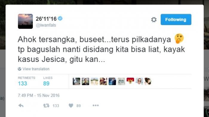 Ini Kata Iwan Fals Soal Ahok Jadi Tersangka