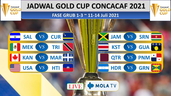 Jadwal Piala Emas CONCACAF 2021 Hari Ini Lengkap Jam Tayang Minggu 18 Juli 2021 Live Mola TV