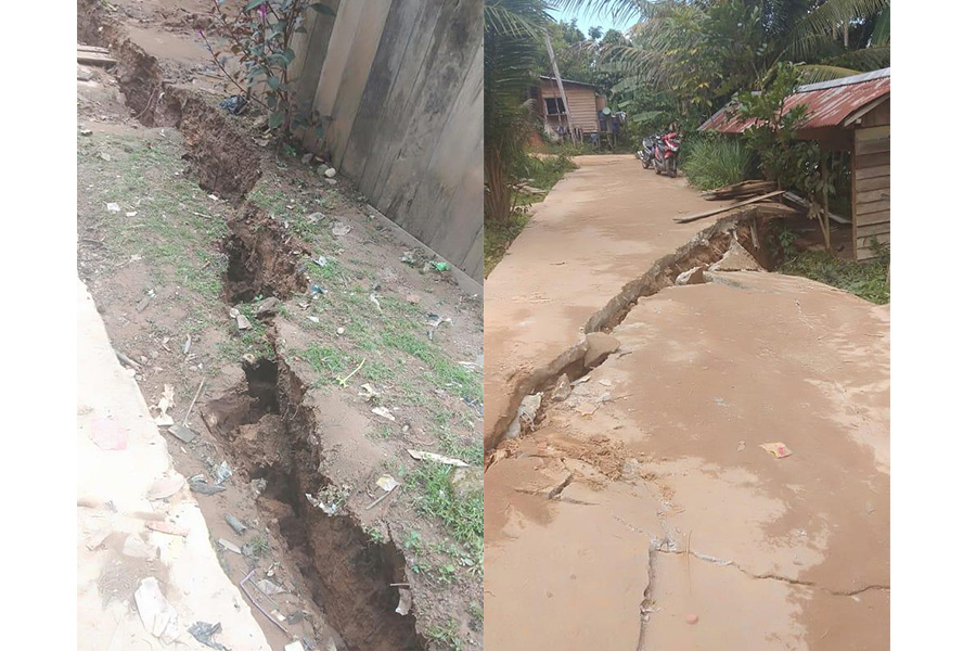 Jalan di Melawi Amblas Kurang Lebih 50 Meter Akibat Longsor