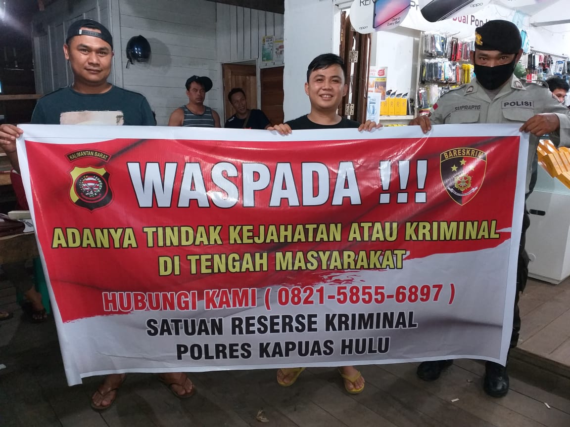Polsek Putussibau Utara Sosialisasikan Call Center Sat Reskrim Polres Kapuas Hulu