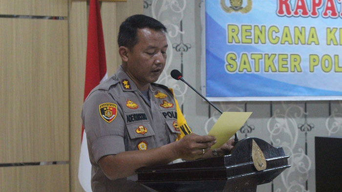 Polres Landak Rapat Penyusunan Rencana Kebutuhan Anggaran Tahun 2021