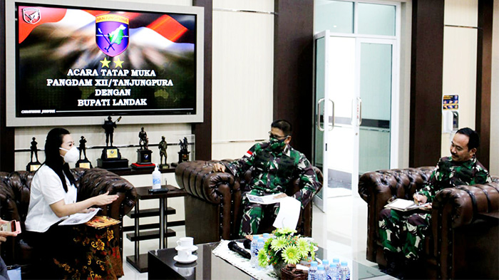 Tingkatkan Kerjasama, Bupati Karolin Kunjungi Pangdam XII/Tanjungpura