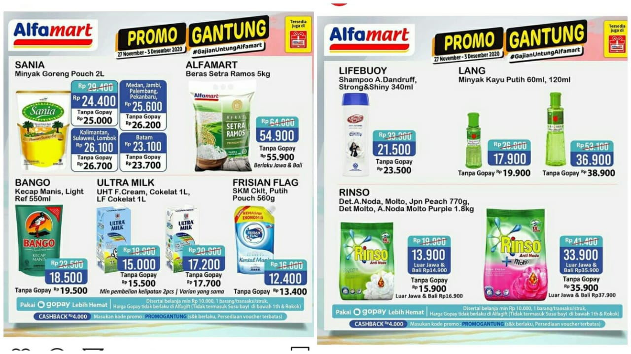PROMO ALFAMART Hari Ini 2 Desember 2020 Masih Berlangsung, Buruan Cek Diskon Beras hingga Detergen