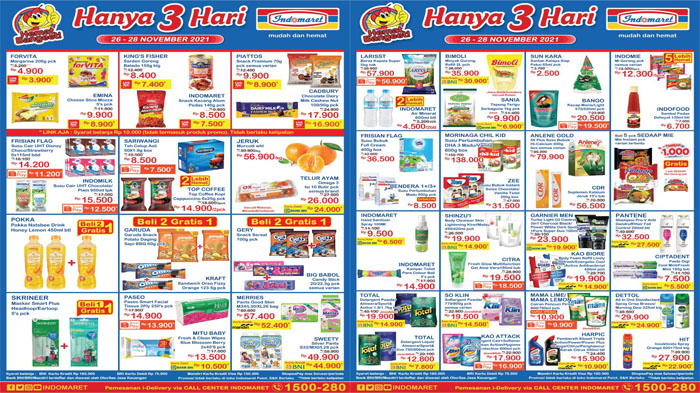 PROMO JSM INDOMARET 26 - 27 November 2021, Hemat Beras Susu Snack & Minyak Goreng Rp 30.900 - 35.900