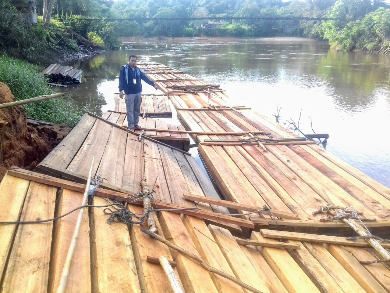 Polda Kalbar Amankan Ratusan Kayu Ilegal Loging di Sandai