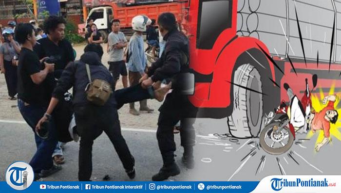 Kronologi Tabrakan Maut Depan Rumah Makan Lambok Tayan, Pengendara MX King Tewas Usai Hantam Truk - Tribunpontianak.co.id