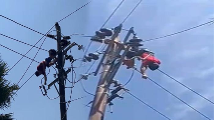 Geger! Pria Tergantung Kesetrum di Tiang Listrik Jl Purnama, Manager Komunikasi: Bukan Petugas PLN - Tribunpontianak.co.id