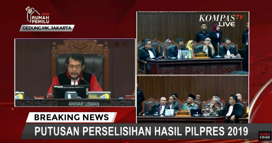 Hasil Sidang MK Pilpres 2019, Isi Amar Putusan MK ! MK Tolak Seluruh Permohonan Prabowo - Sandiaga