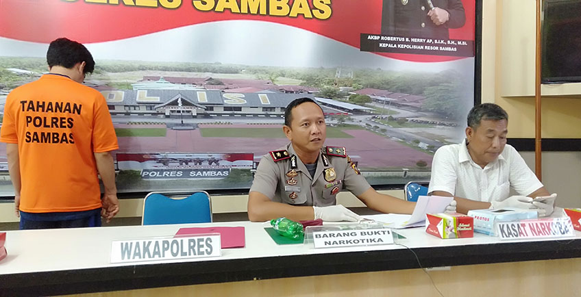 Ditangkap Polres Sambas, Tersangka Ngaku 3 Tahun Edarkan Narkoba di Pemangkat