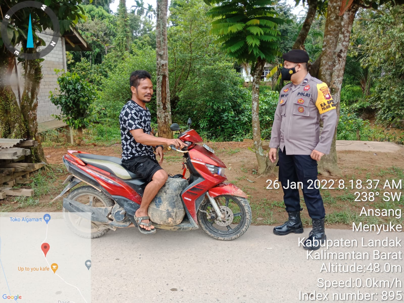 Kanit Samapta Polsek Menyuke Pimpin Pelaksanaan Kegiatan Operasi Yustisi Covid-19