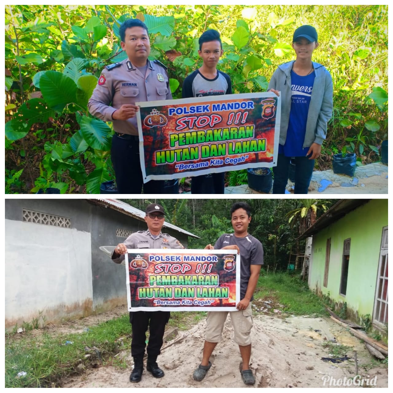 Anggota Polsek Mandor Ingatkan Warga Bahaya Karhutla dan Sanksi Hukumnya