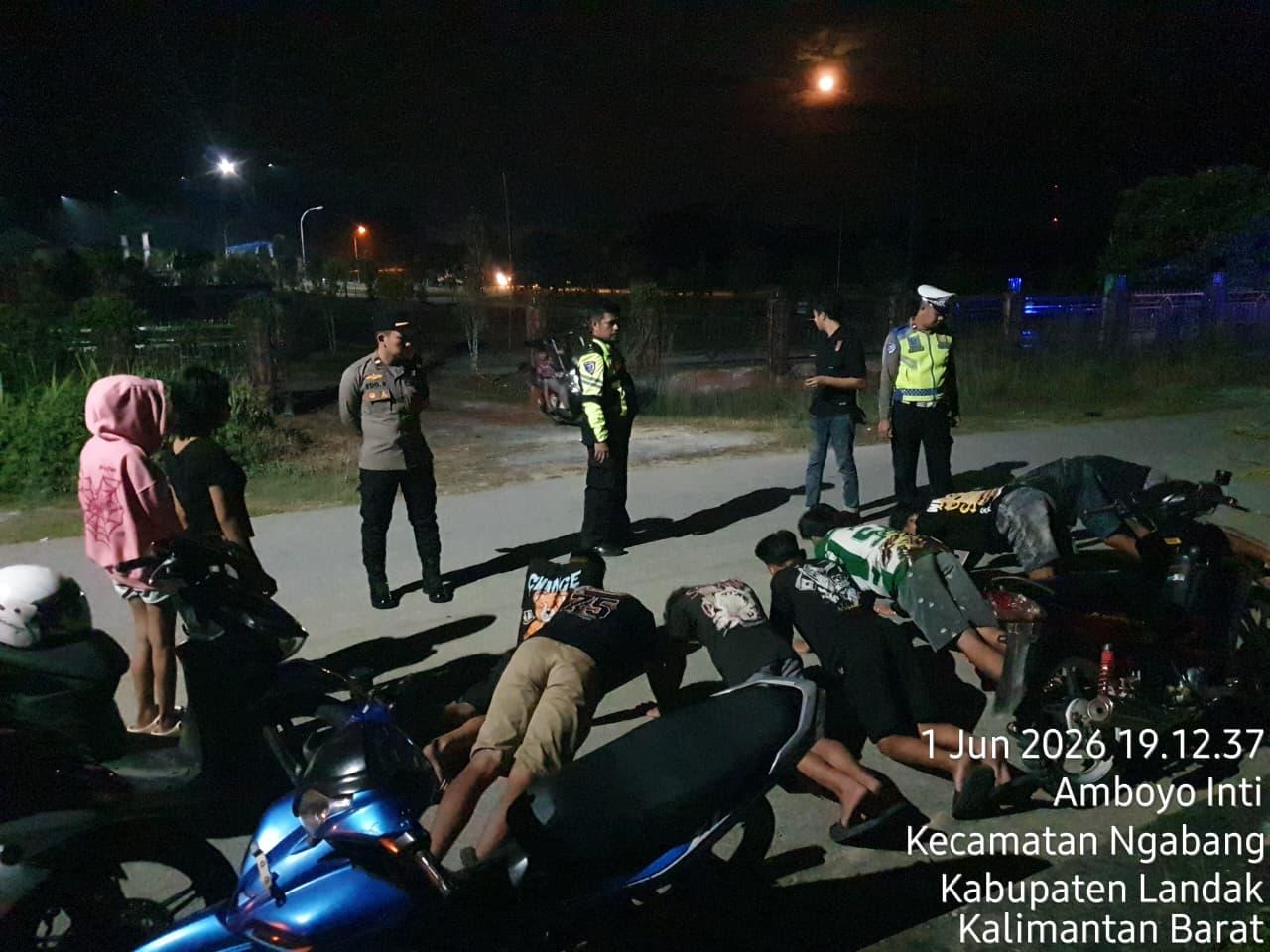 Polres Landak Patroli Gabungan pada Malam Hari dan Sisir Titik Rawan hngga Tempat Nongkrong Pemuda - Tribunpontianak.co.id