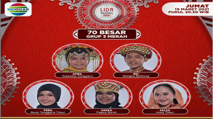 JADWAL Tampil LIDA 2021 Grup 3 Merah Jumat 19 Maret: Ada Jatim NTT Sulteng Papua Barat & KBB