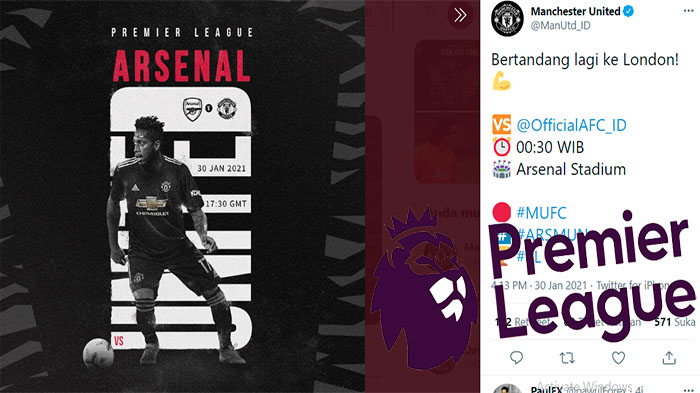 LIVE Streaming Liga Inggris Malam Ini 30 Januari 2021, Ada Big Match Arsenal Vs Manchester United