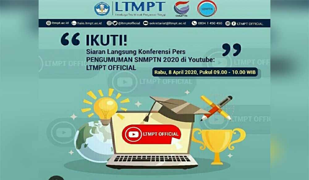 LIVE STREAMING Siaran Pers Pengumuman SNMPTN 2020, Cek Kelulusan Kamu via pengumuman.snmptn.ac.id
