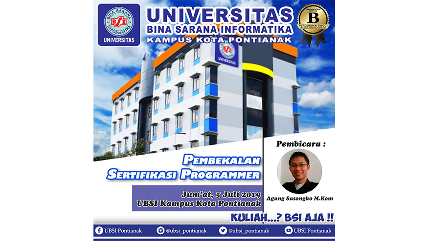 Mahasiswa UBSI Pontianak Persiapkan Diri Ikuti Sertifikasi Programmer