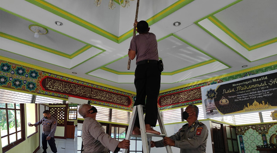 Polres Sanggau Gelar Bakti Sosial di Tempat Ibadah dalam Rangka Memperingati Maulid Nabi Muhammad