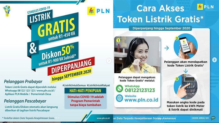 TOKEN LISTRIK GRATIS Bulan April Mei Juni Juli 2020 Klaim di Stimulus.pln.co.id dan WA 08122-123-123