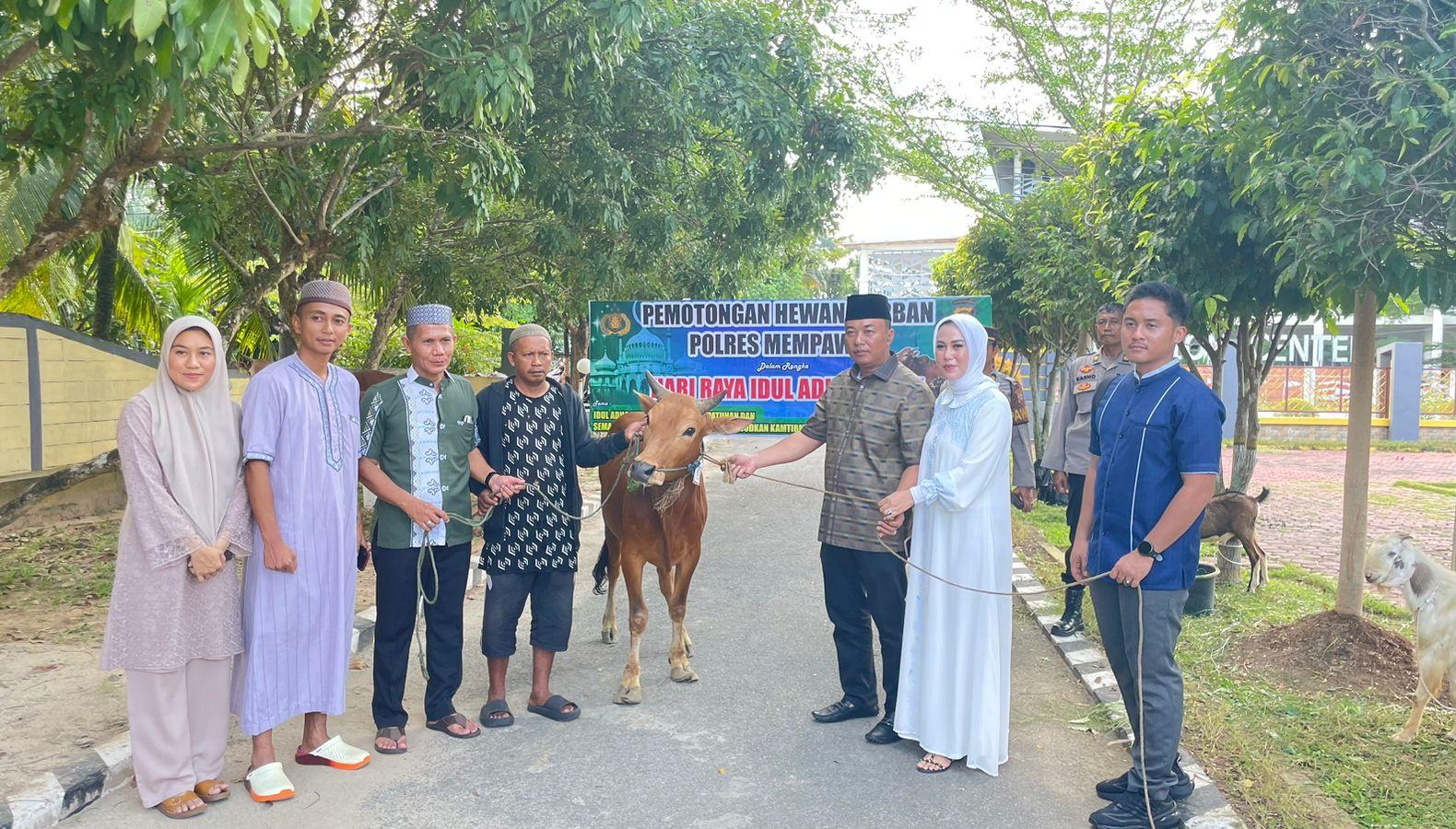 Polres Mempawah Salurkan 13 Ekor Hewan Kurban Presisi Idul Adha 1445 Hari Ini