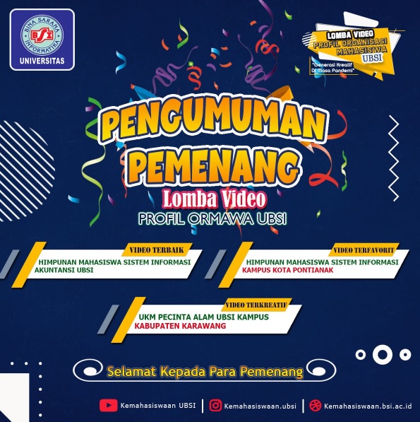 HIMSI UBSI Pontianak Raih Juara Terfavorit Lomba Video Profile